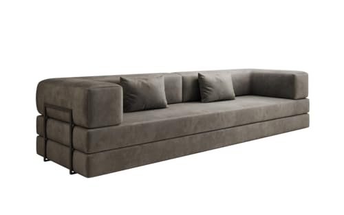 Luxusbetten24 Designer Sofa Lazy 3 Sitzer XXL in Samt Grau Luxusbetten24 Designer Sofa Lazy 3 Sitzer XXL in Samt Grau von Luxusbetten24