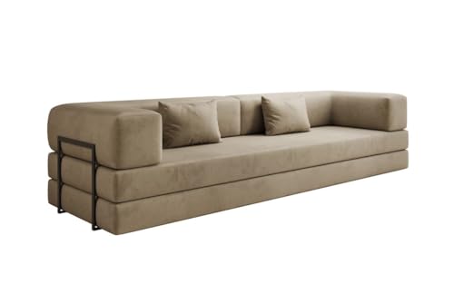 Luxusbetten24 Designer Sofa Lazy 3 Sitzer XXL in Samt Sand Luxusbetten24 Designer Sofa Lazy 3 Sitzer XXL in Samt Sand von Luxusbetten24