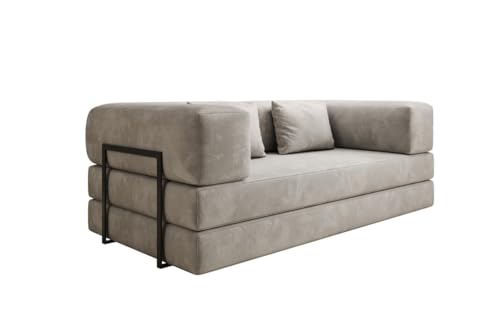 Luxusbetten24 Designer Sofa Lazy 3 Sitzer in Samt Hellgrau Luxusbetten24 Designer Sofa Lazy 3 Sitzer in Samt Hellgrau von Luxusbetten24