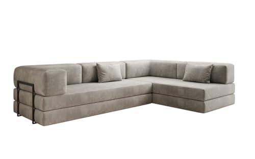 Luxusbetten24 Designer Sofa Lazy L in Samt Hellgrau Rechts Luxusbetten24 Designer Sofa Lazy L in Samt Hellgrau Rechts von Luxusbetten24
