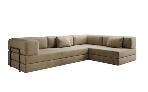 Luxusbetten24 Designer Sofa Lazy L in Samt Sand Rechts Luxusbetten24 Designer Sofa Lazy L in Samt Sand Rechts von Luxusbetten24