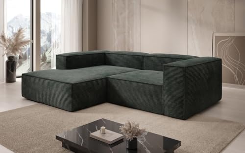 Luxusbetten24 Designer Sofa Lesley L Mini in Cord Grün Links Luxusbetten24 Designer Sofa Lesley L Mini in Cord Grün Links von Luxusbetten24