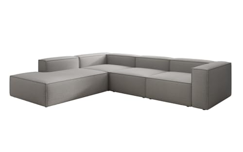 Luxusbetten24 Designer Sofa Lesley L in Bouclé mit Langer Ottomane Hellgrau Links Luxusbetten24 Designer Sofa Lesley L in Bouclé mit Langer Ottomane Hellgrau Links von Luxusbetten24