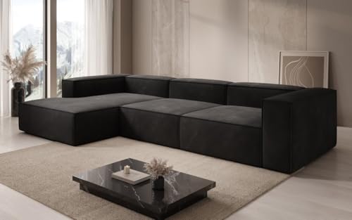 Luxusbetten24 Designer Sofa Lesley L in Samt Schwarz Links von Luxusbetten24