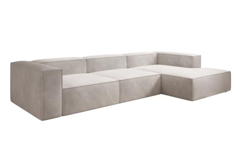 Luxusbetten24 Designer Sofa Lesley L in Samt Weiß Rechts von Luxusbetten24
