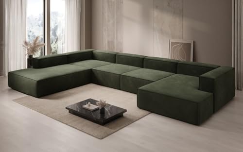Luxusbetten24 Designer Sofa Lesley U XXL in Samt Grün Links Luxusbetten24 Designer Sofa Lesley U XXL in Samt Grün Links von Luxusbetten24