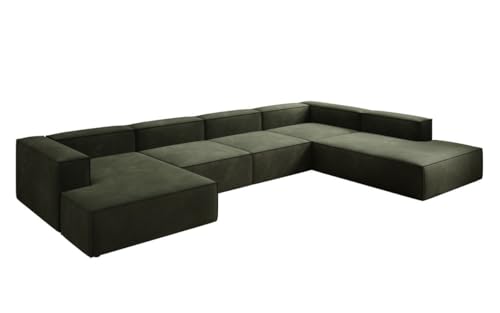 Luxusbetten24 Designer Sofa Lesley U XXL in Samt Grün Rechts von Luxusbetten24