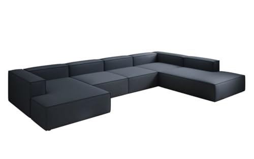 Luxusbetten24 Designer Sofa Lesley U XXL in Stoff Blau Rechts von Luxusbetten24