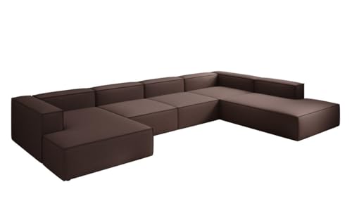 Luxusbetten24 Designer Sofa Lesley U XXL in Stoff Braun Rechts von Luxusbetten24