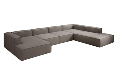 Luxusbetten24 Designer Sofa Lesley U XXL in Stoff Grau Rechts von Luxusbetten24