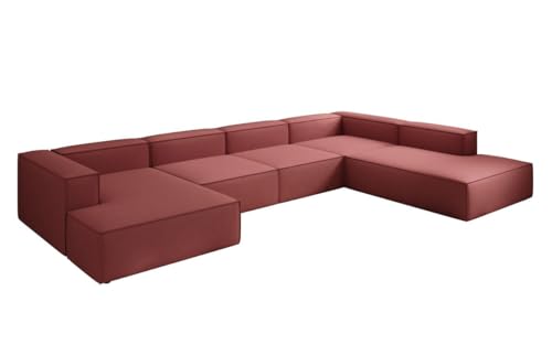 Luxusbetten24 Designer Sofa Lesley U XXL in Stoff Pink Rechts von Luxusbetten24