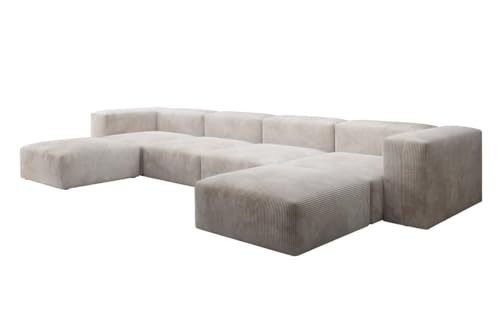 Luxusbetten24 Designer U Sofa Snug in Cord Beige Luxusbetten24 Designer U Sofa Snug in Cord Beige von Luxusbetten24