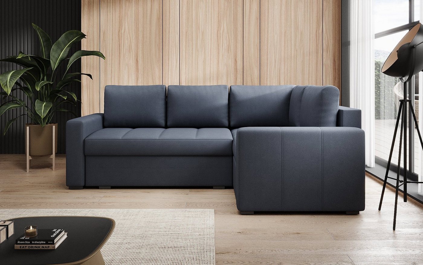 Luxusbetten24 Schlafsofa Designer Sofa Cortino, mit Schlaffunktion und Stauraum von Luxusbetten24