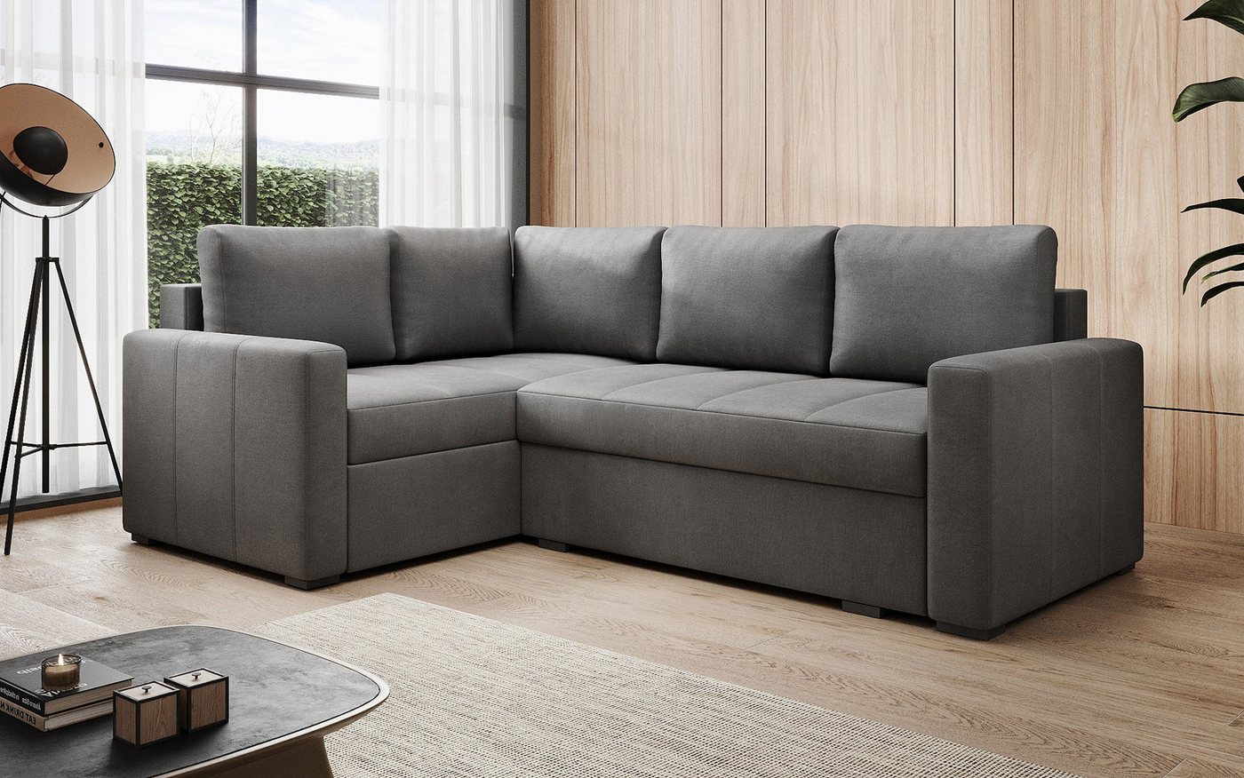 Luxusbetten24 Schlafsofa Designer Sofa Cortino, mit Schlaffunktion und Stauraum von Luxusbetten24