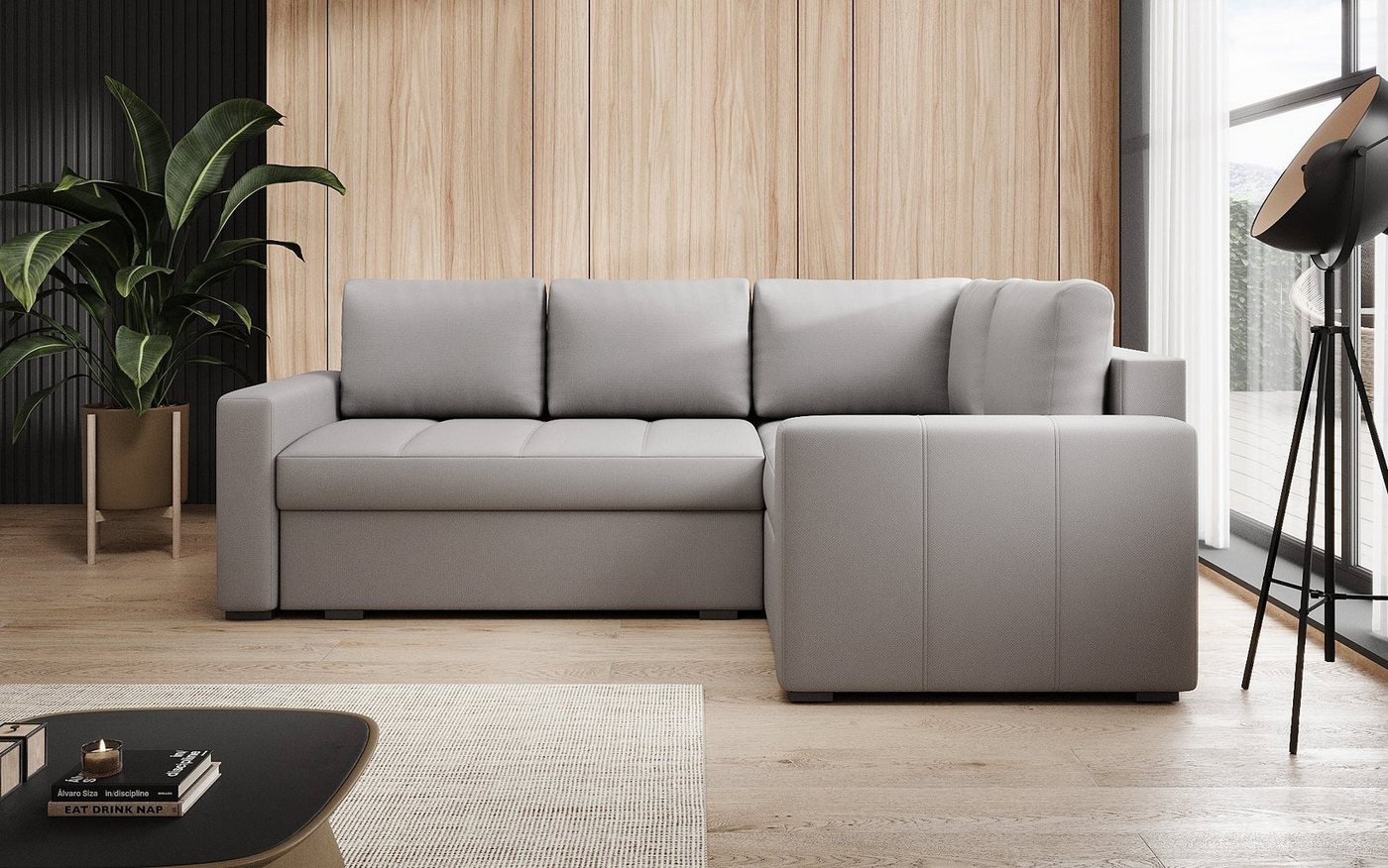 Luxusbetten24 Schlafsofa Designer Sofa Cortino, mit Schlaffunktion und Stauraum von Luxusbetten24