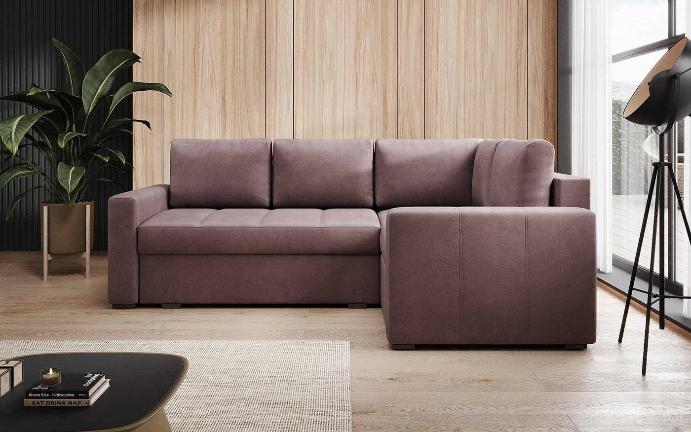 Luxusbetten24 Schlafsofa Designer Sofa Cortino, mit Schlaffunktion und Stauraum von Luxusbetten24