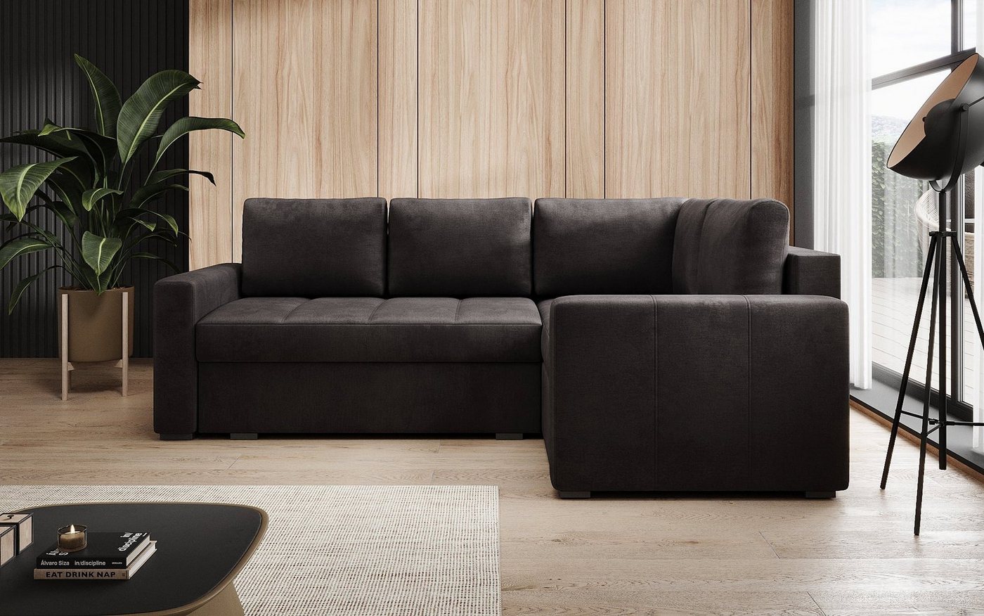 Luxusbetten24 Schlafsofa Designer Sofa Cortino, mit Schlaffunktion und Stauraum von Luxusbetten24