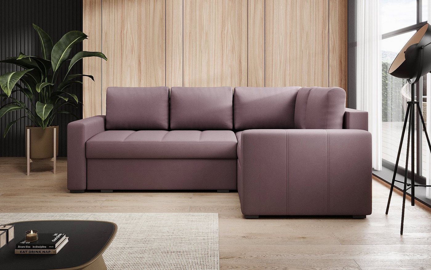 Luxusbetten24 Schlafsofa Designer Sofa Cortino, mit Schlaffunktion und Stauraum von Luxusbetten24