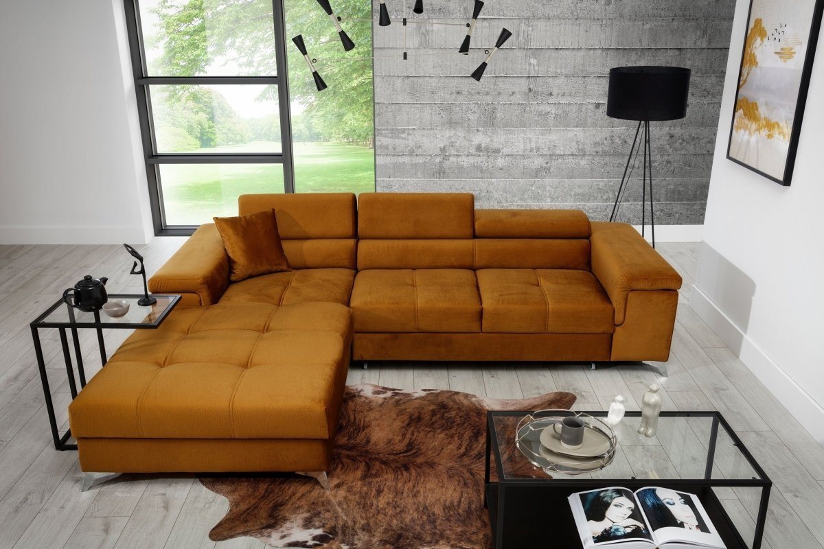 Luxusbetten24 Schlafsofa Designer Sofa Elegante, mit Schlaf- und Klappfunktion von Luxusbetten24