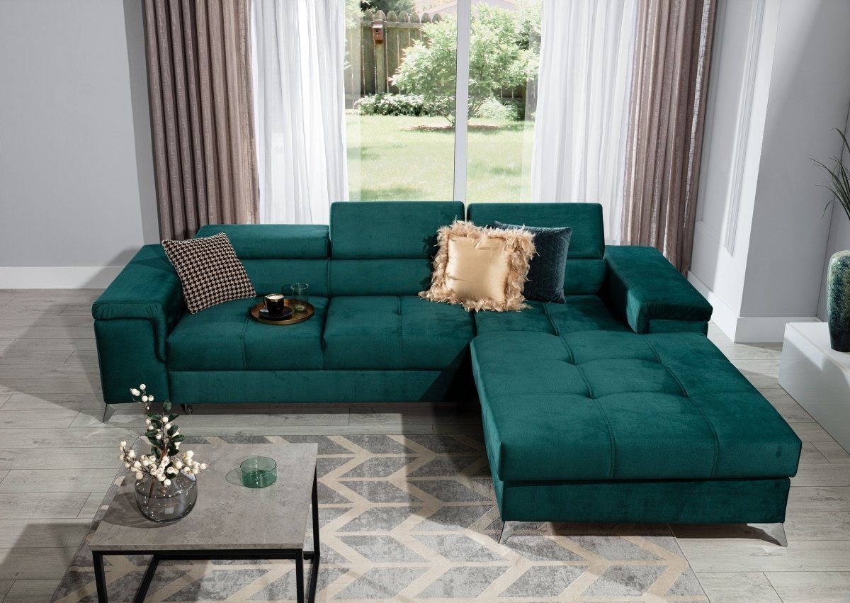 Luxusbetten24 Schlafsofa Designer Sofa Elegante, mit Schlaf- und Klappfunktion von Luxusbetten24