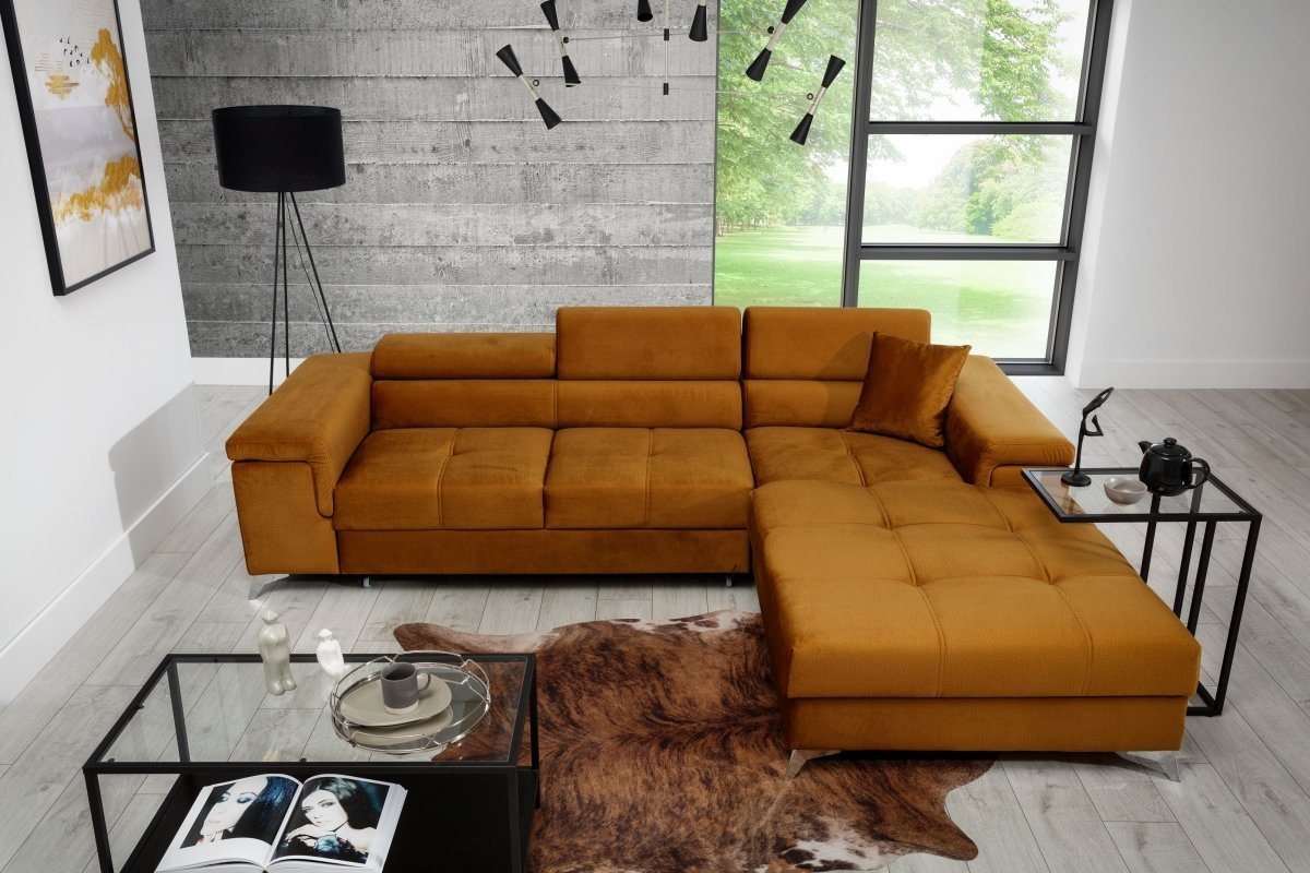 Luxusbetten24 Schlafsofa Designer Sofa Elegante, mit Schlaf- und Klappfunktion von Luxusbetten24