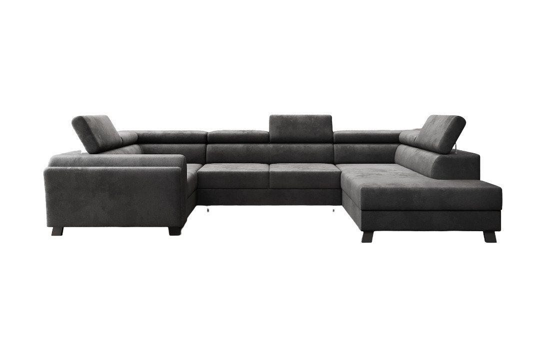 Luxusbetten24 Schlafsofa Designer Sofa Emilio, mit Schlaf- und Klappfunktion von Luxusbetten24