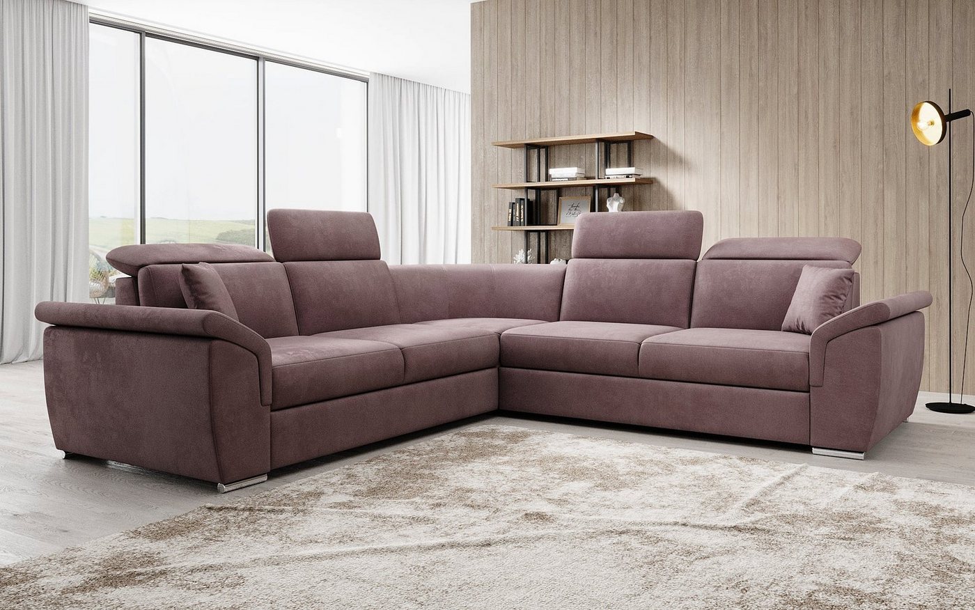 Luxusbetten24 Schlafsofa Designer Sofa Fernando, mit Schlaffunktion und Stauraum von Luxusbetten24