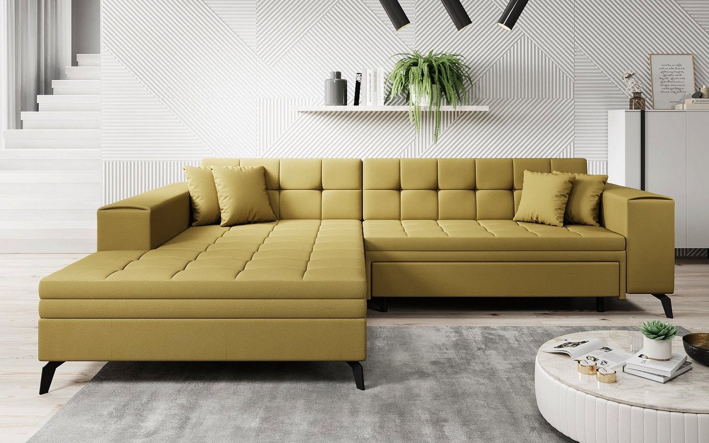 Luxusbetten24 Schlafsofa Designer Sofa Frida, mit Schlaffunktion von Luxusbetten24