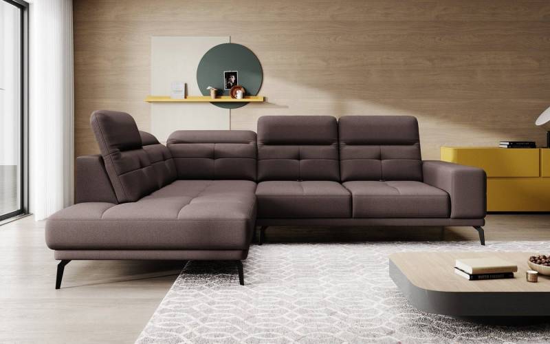 Luxusbetten24 Sofa Designer Sofa Isabella, mit verstellbarer Kopf- und Rückenlehne von Luxusbetten24