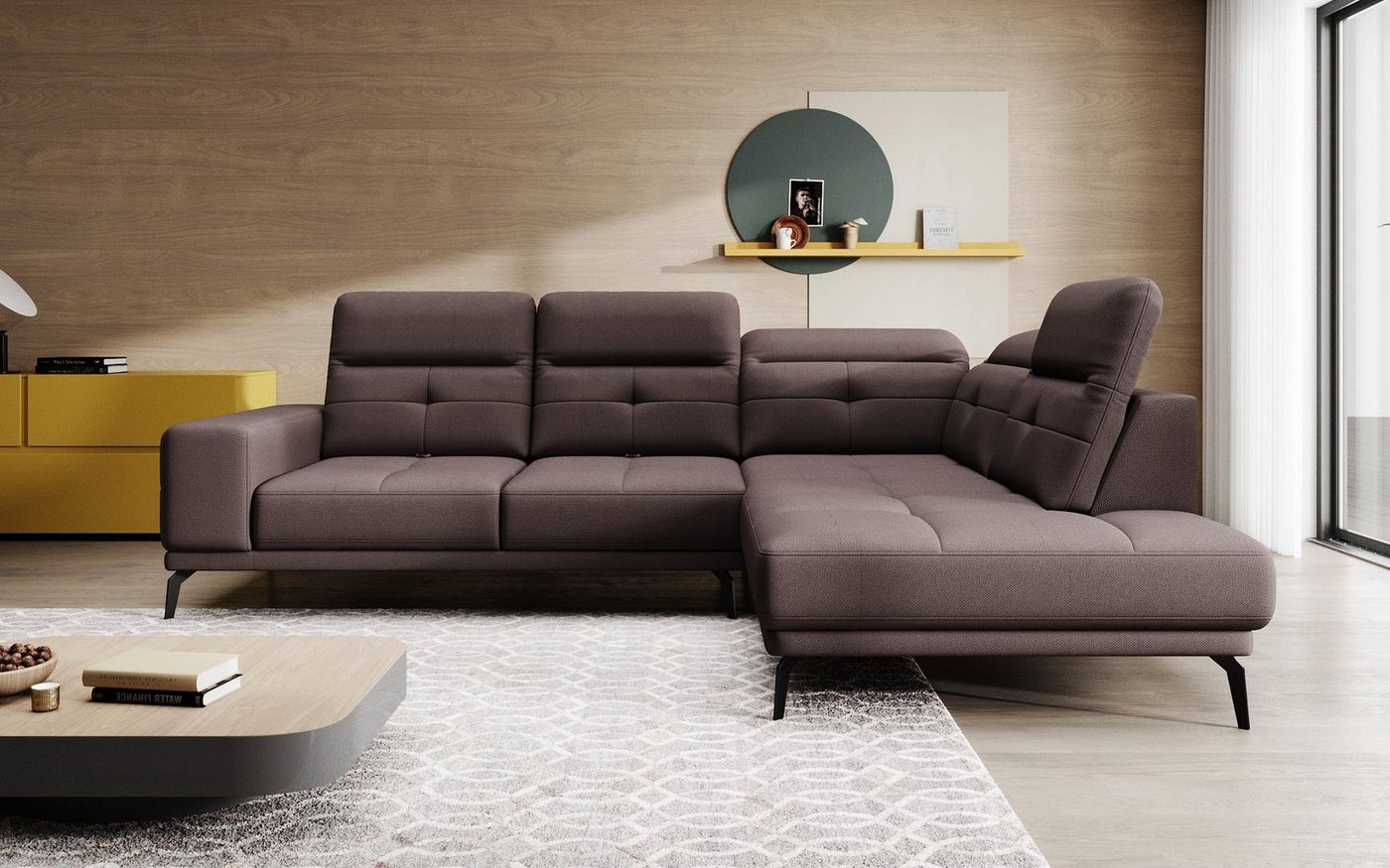 Luxusbetten24 Sofa Designer Sofa Isabella, mit verstellbarer Kopf- und Rückenlehne von Luxusbetten24