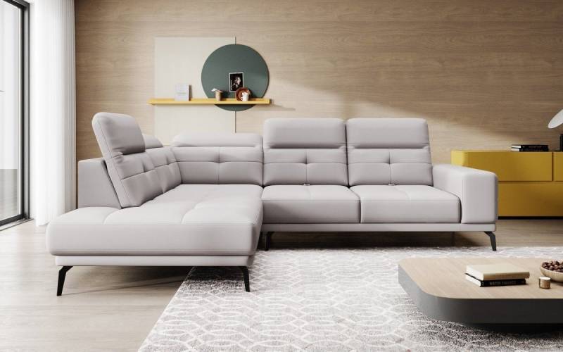 Luxusbetten24 Sofa Designer Sofa Isabella, mit verstellbarer Kopf- und Rückenlehne von Luxusbetten24