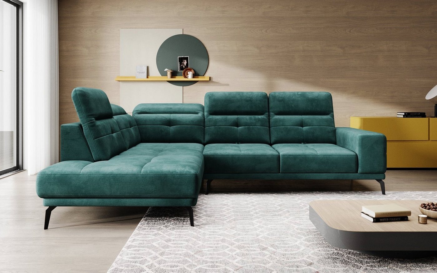 Luxusbetten24 Sofa Designer Sofa Isabella, mit verstellbarer Kopf- und Rückenlehne von Luxusbetten24