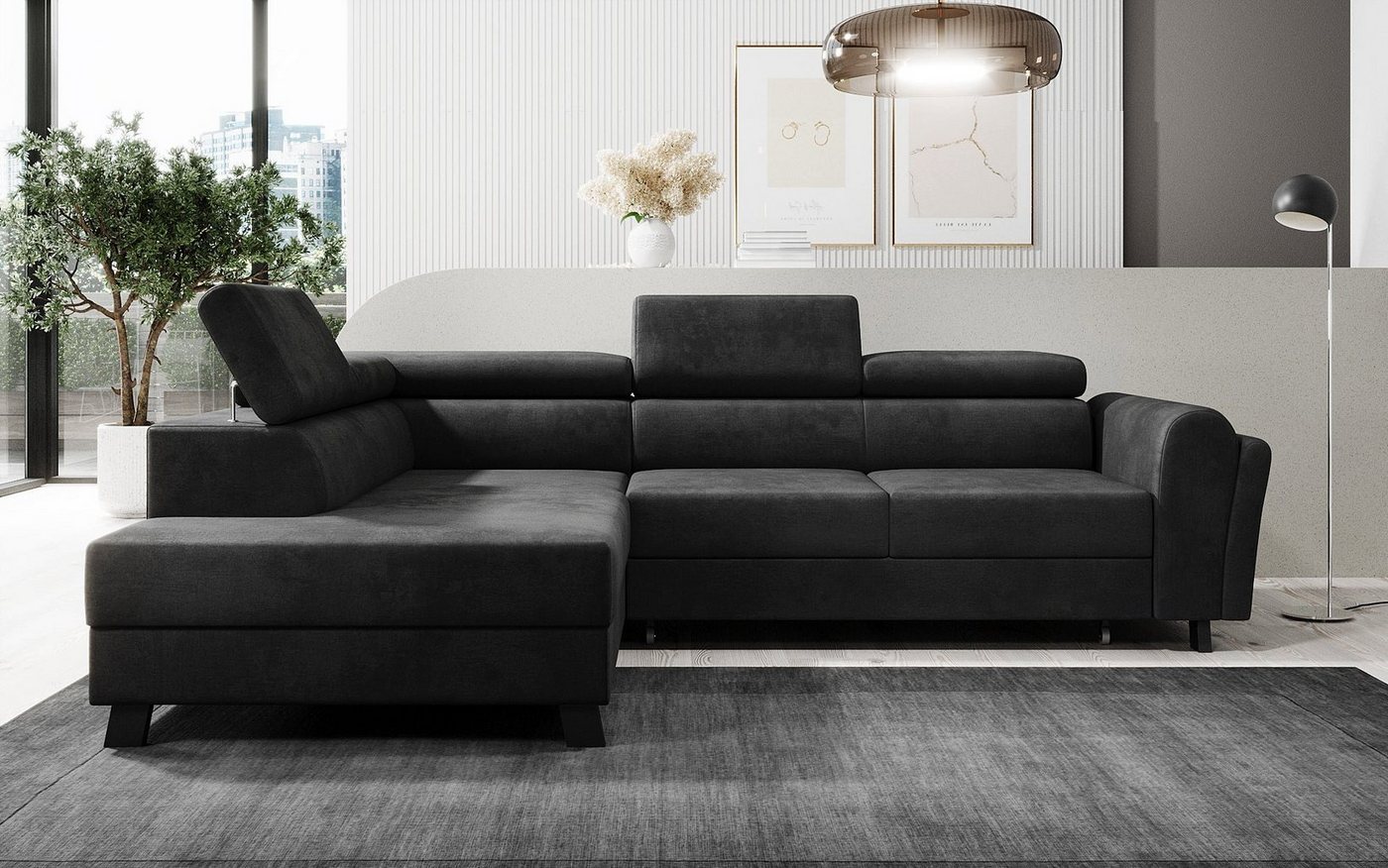 Luxusbetten24 Schlafsofa Designer Sofa Kira, mit Schlaf- und Klappfunktion von Luxusbetten24