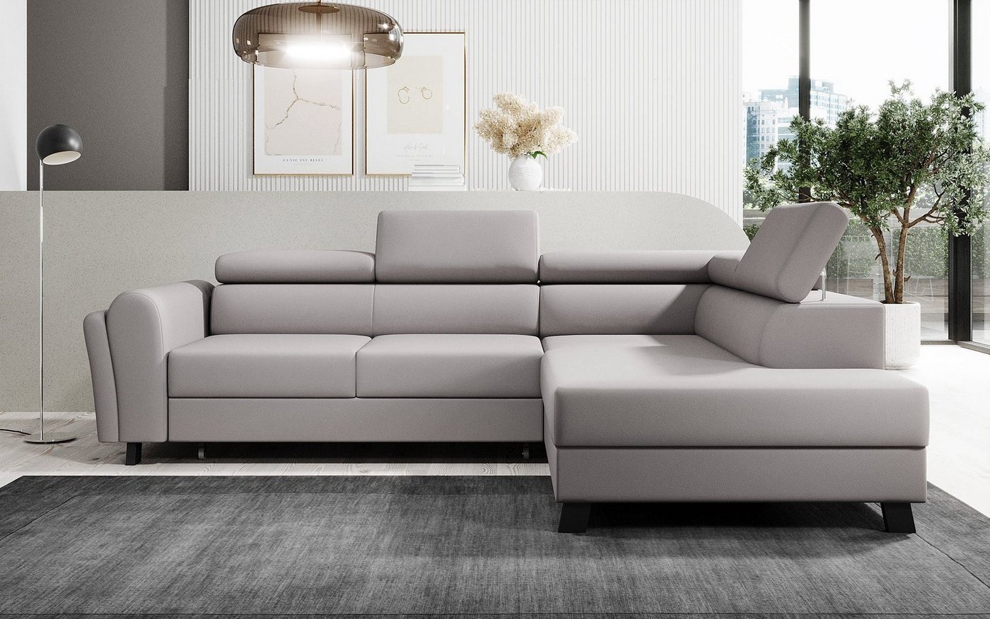 Luxusbetten24 Schlafsofa Designer Sofa Kira, mit Schlaf- und Klappfunktion von Luxusbetten24