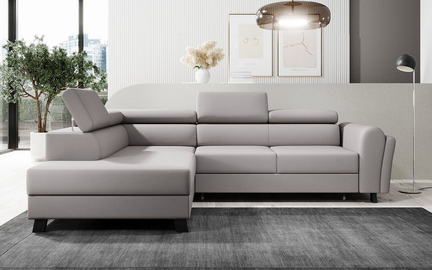 Luxusbetten24 Schlafsofa Designer Sofa Kira, mit Schlaf- und Klappfunktion von Luxusbetten24