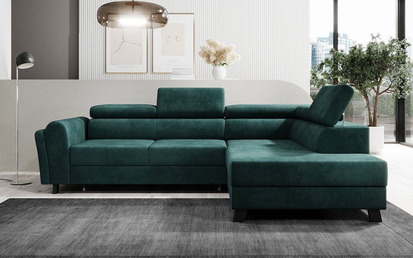 Luxusbetten24 Schlafsofa Designer Sofa Kira, mit Schlaf- und Klappfunktion von Luxusbetten24