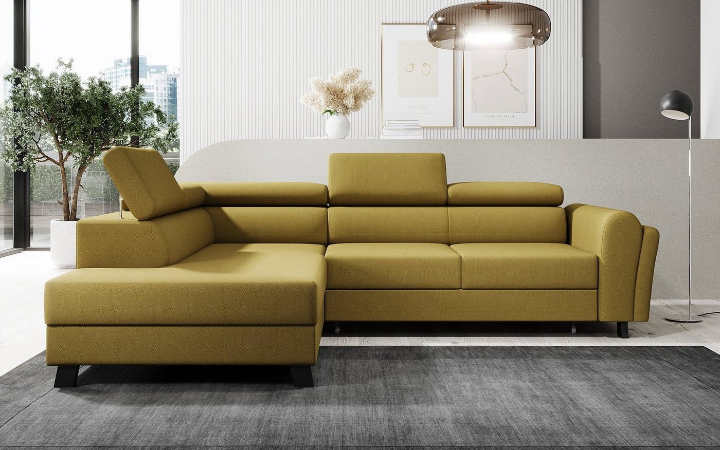 Luxusbetten24 Schlafsofa Designer Sofa Kira, mit Schlaf- und Klappfunktion von Luxusbetten24