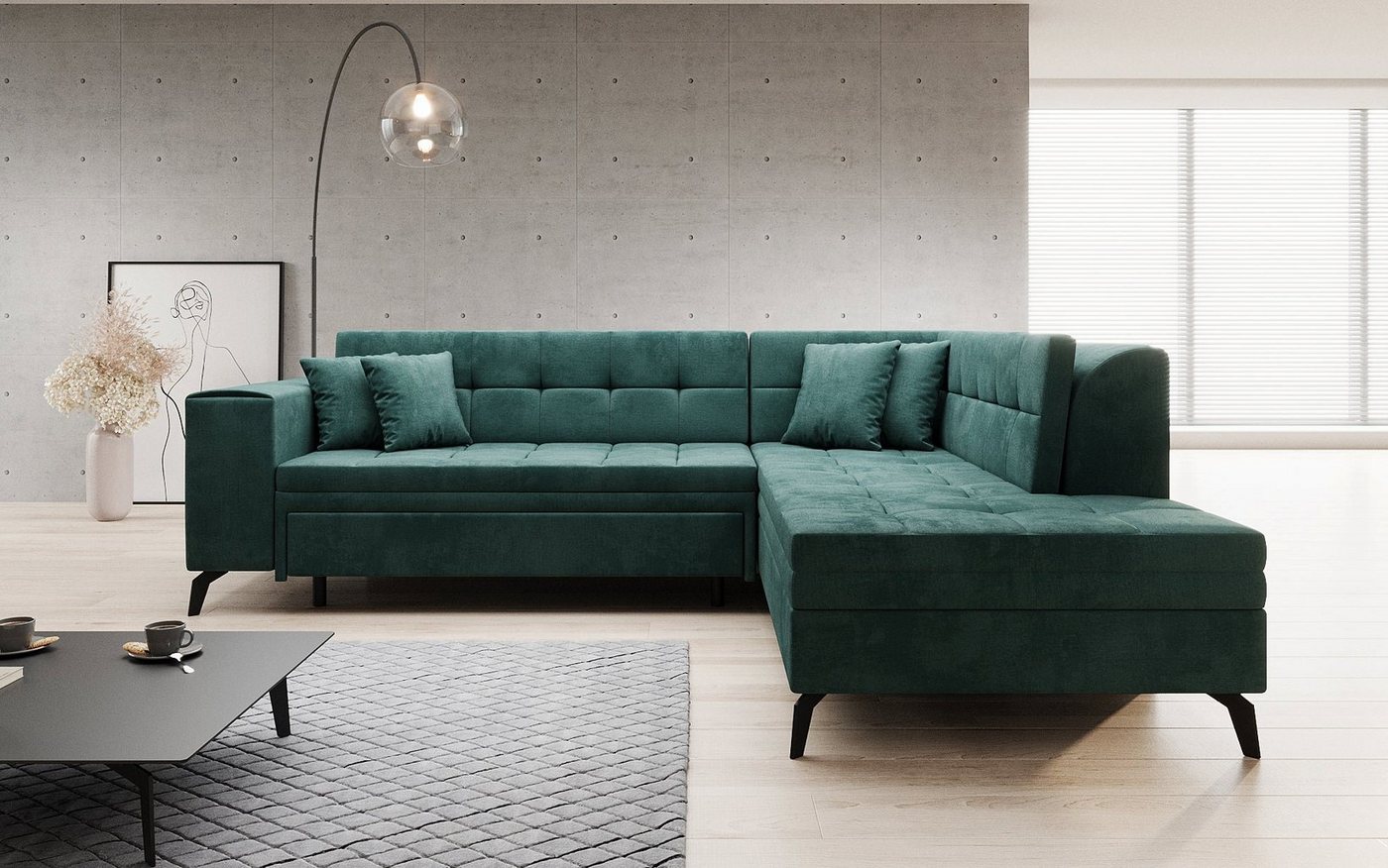 Luxusbetten24 Schlafsofa Designer Sofa Lania, mit Schlaffunktion von Luxusbetten24