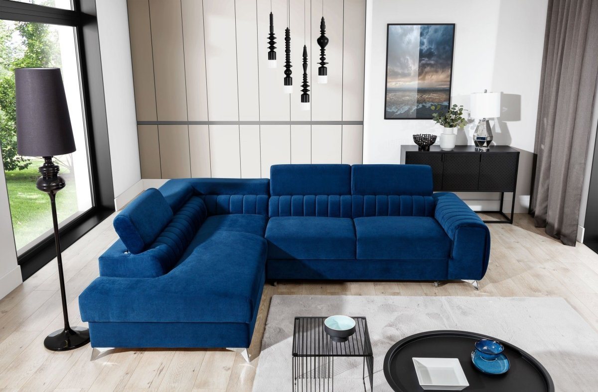 Luxusbetten24 Schlafsofa Designer Sofa Tirenni, mit Schlaf- und Klappfunktion von Luxusbetten24