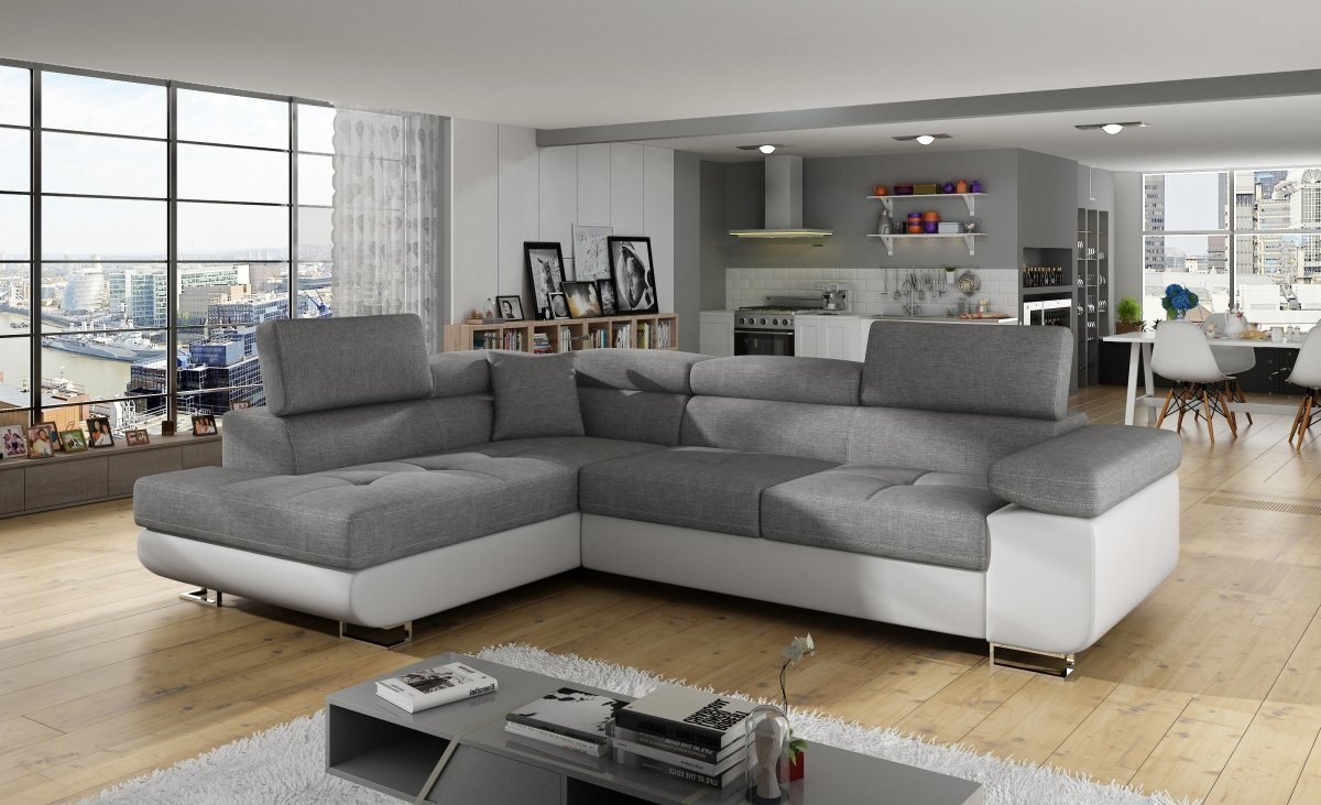 Luxusbetten24 Schlafsofa Designer Sofa Tervi, mit Schlaf- und Klapptfunktion von Luxusbetten24