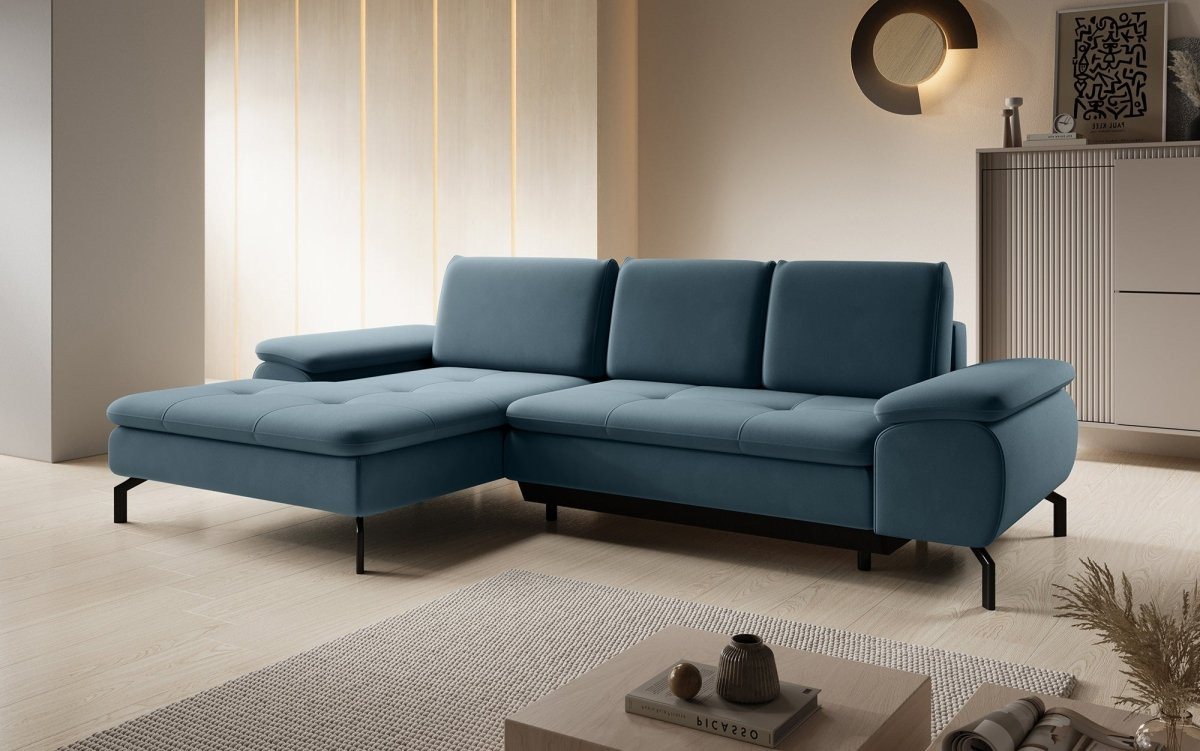 Luxusbetten24 Ecksofa Verila Mini, mit Schlaf- und Klappfunktion von Luxusbetten24