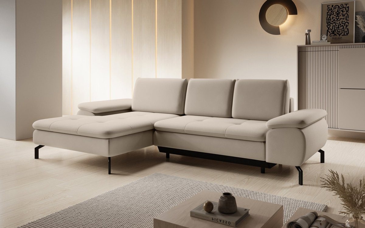 Luxusbetten24 Ecksofa Verila Mini, mit Schlaf- und Klappfunktion von Luxusbetten24