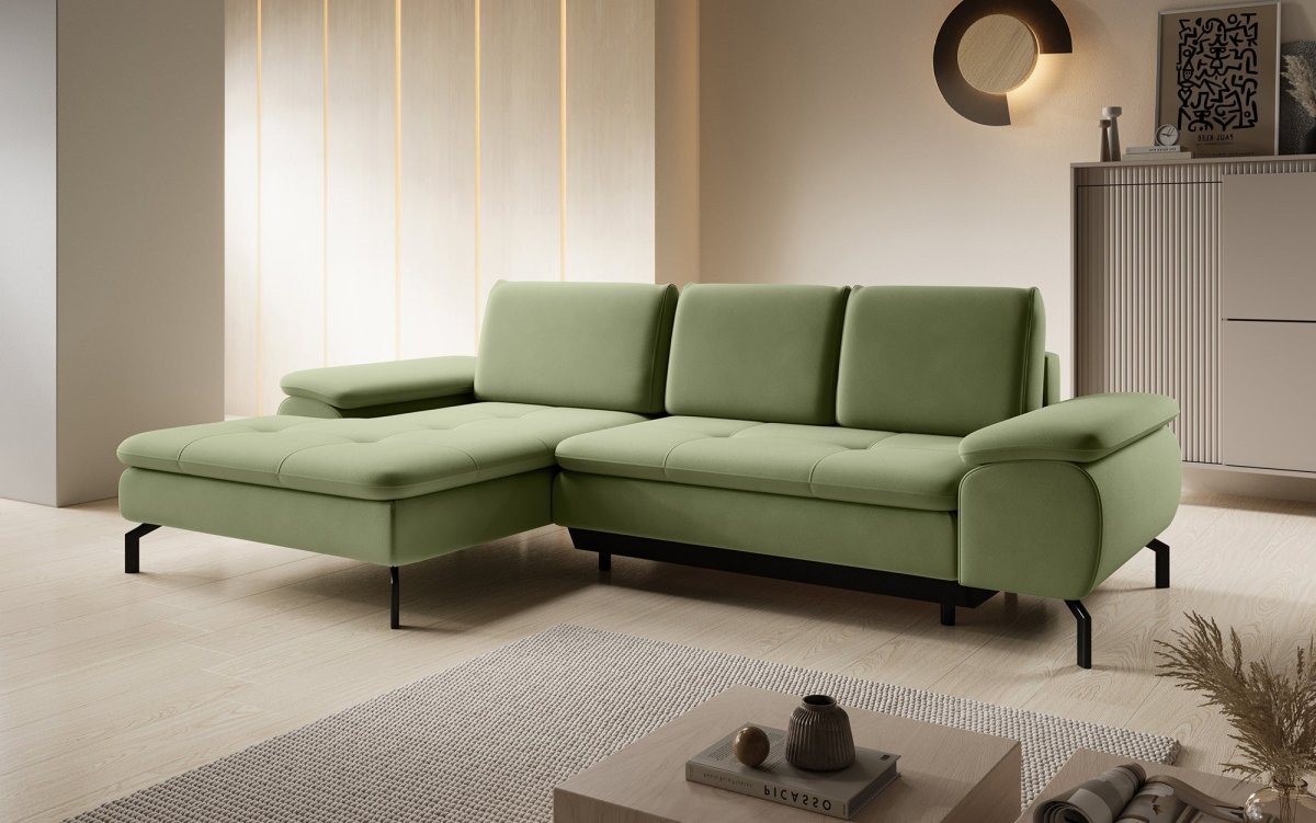 Luxusbetten24 Ecksofa Verila Mini, mit Schlaf- und Klappfunktion von Luxusbetten24