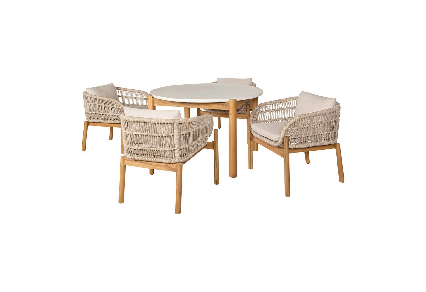 Luxusbetten24 Garten-Essgruppe Sorrento, aus Akazienholz von Luxusbetten24