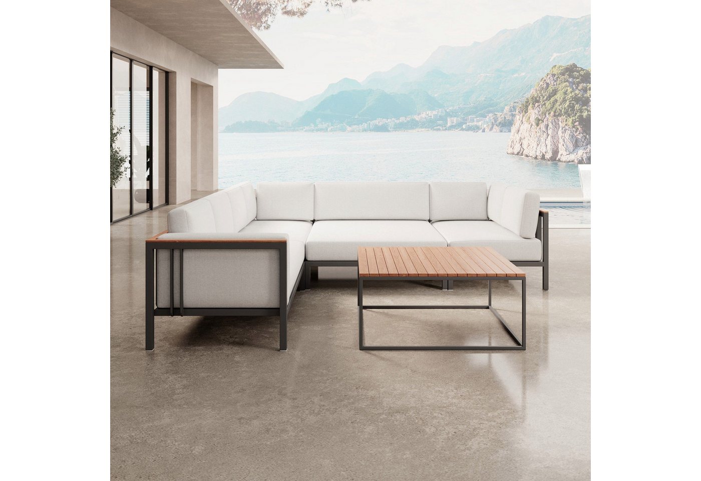 Luxusbetten24 Gartensofa Euphoria – Ecklounge & Tisch aus Aluminium, UV-Resistent & Wasserabweisend Luxusbetten24 Gartensofa Euphoria – Ecklounge & Tisch aus Aluminium, UV-Resistent & Wasserabweisend von Luxusbetten24