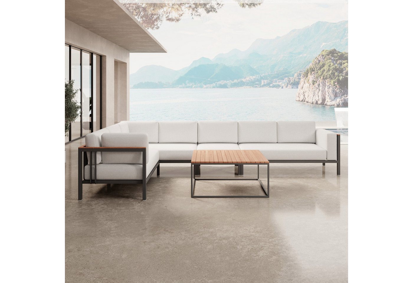 Luxusbetten24 Gartensofa Euphoria – L-Maxilounge & Tisch aus Aluminium, UV-Resistent & Wasserabweisend Luxusbetten24 Gartensofa Euphoria – L-Maxilounge & Tisch aus Aluminium, UV-Resistent & Wasserabweisend von Luxusbetten24