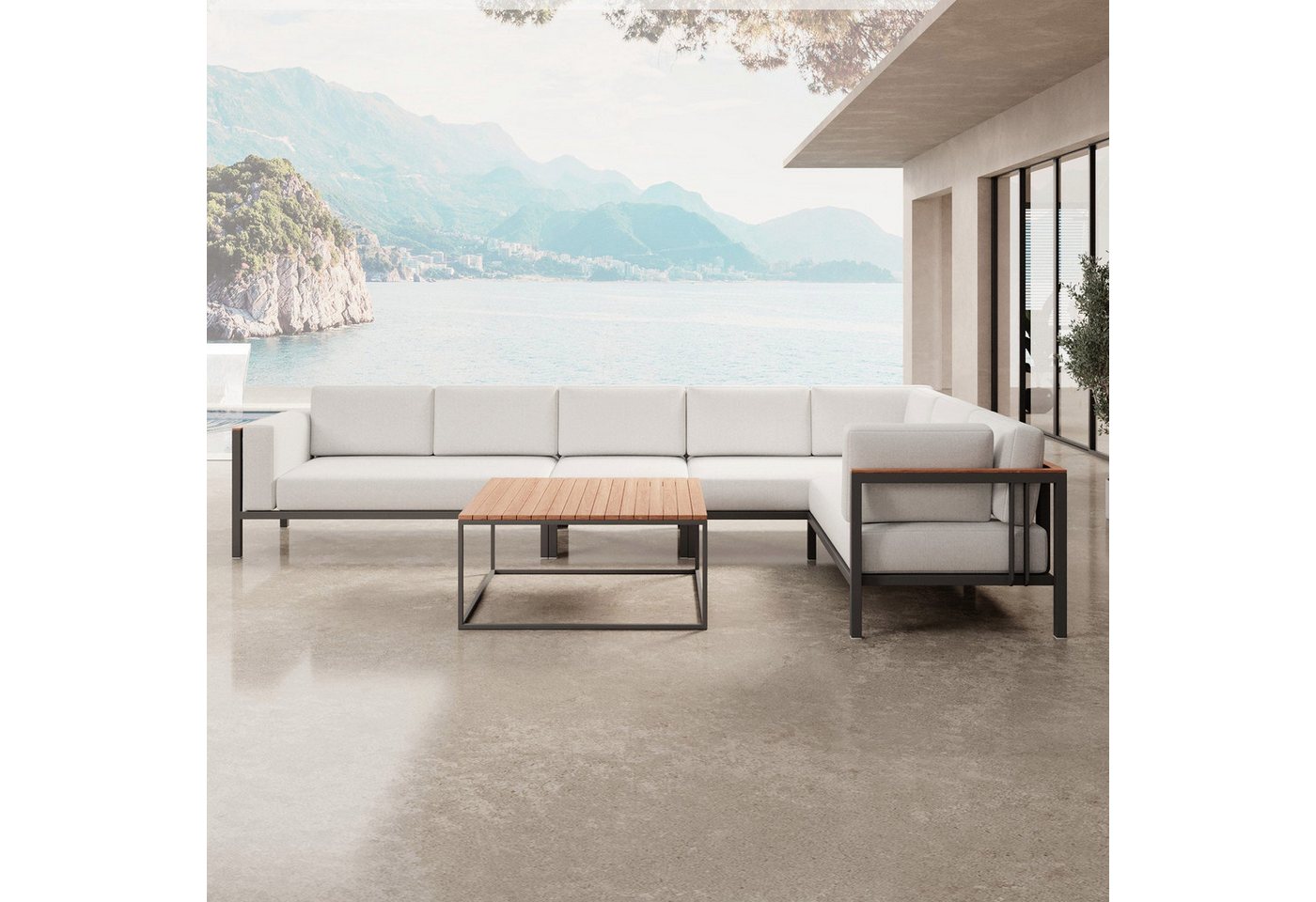 Luxusbetten24 Gartensofa Euphoria – L-Maxilounge & Tisch aus Aluminium, UV-Resistent & Wasserabweisend Luxusbetten24 Gartensofa Euphoria – L-Maxilounge & Tisch aus Aluminium, UV-Resistent & Wasserabweisend von Luxusbetten24