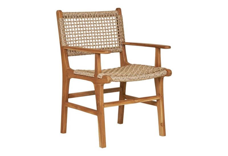 Luxusbetten24 Gartenstuhl Capri, aus wetterbeständigem massivem Teakholz - mit Armlehne von Luxusbetten24
