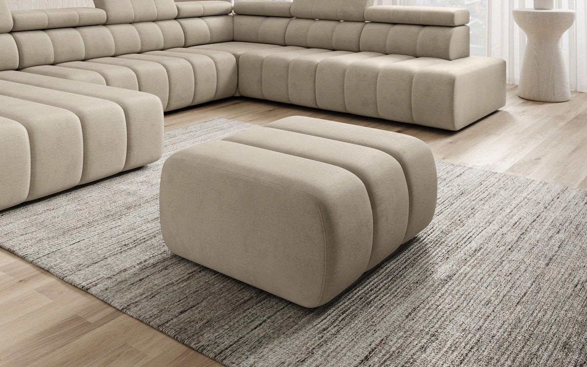 Luxusbetten24 Hocker Designer Beistellhocker Aurora, mit Samtbezug von Luxusbetten24