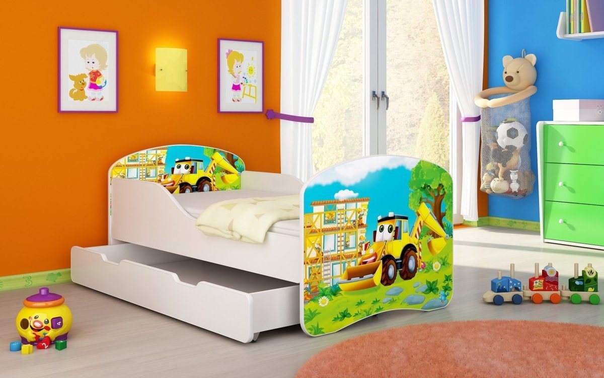Luxusbetten24 Kinderbett Luna, mit Stauraum und verschiedenen Motiven von Luxusbetten24